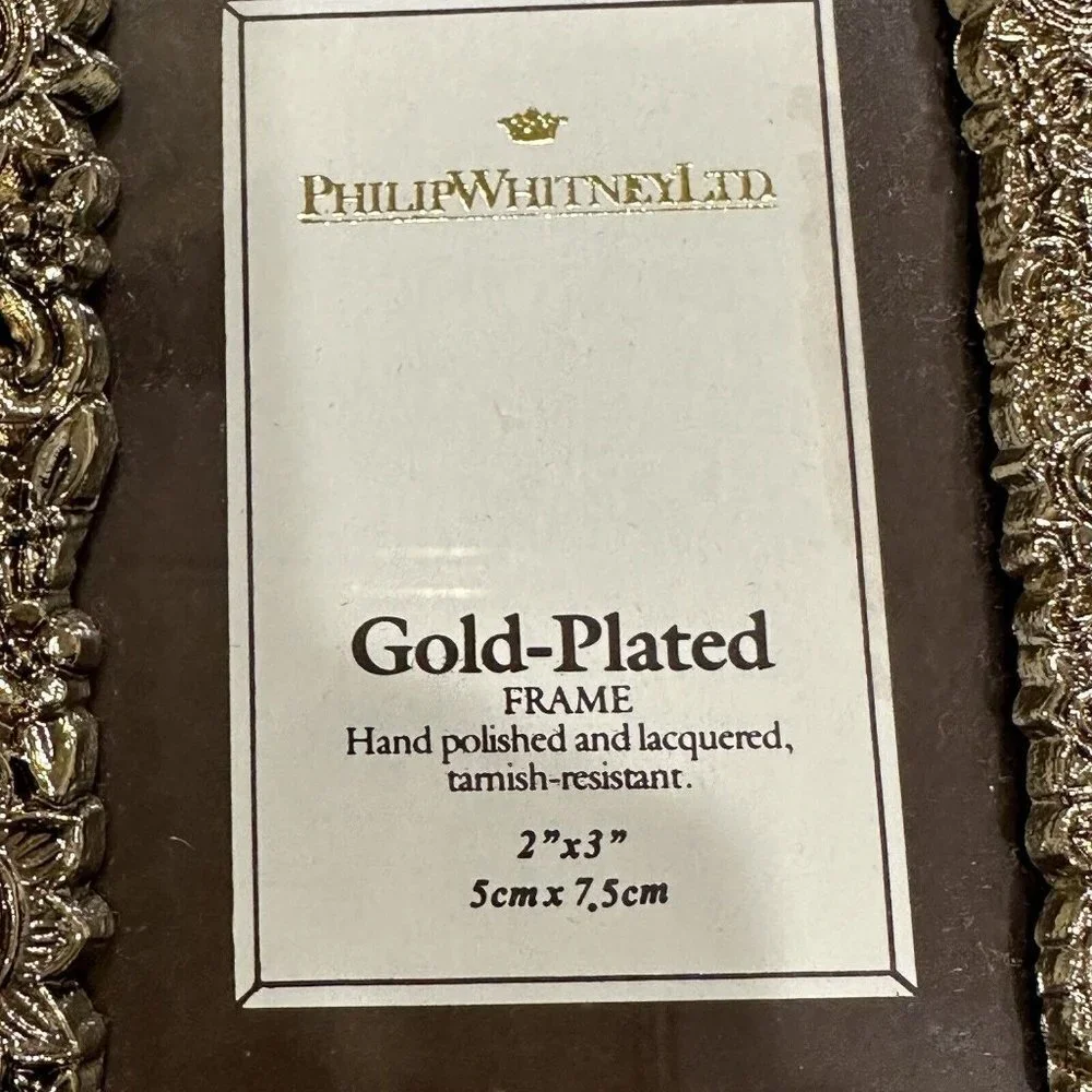 Philip Whitney Dual Photo Frame 6 Inch Ornate Gold Plated Double Picture‎ New